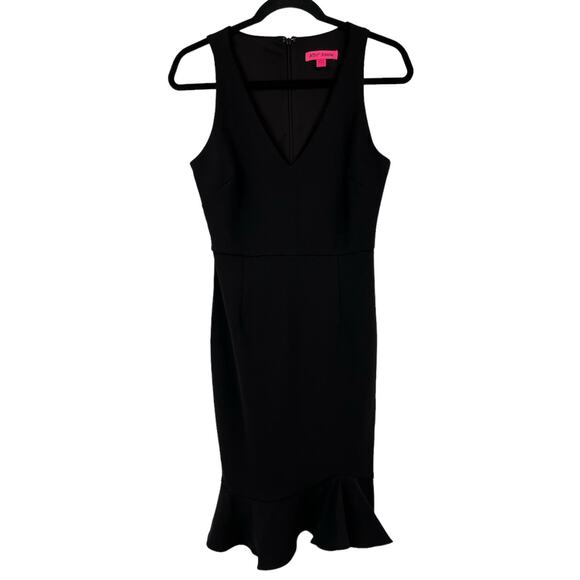 Betsey Johnson Dress scuba crepe sleeveless black size 2 - Picture 1 of 8